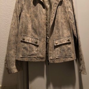 Alfani leather snakeskin jacket